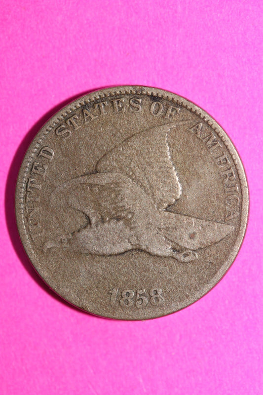 1858 Flying Eagle Cent Penny Exact Scarce Early Type Exact Coin as Pictured 54