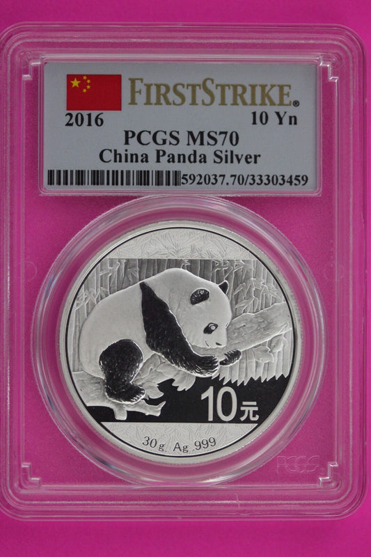 2016 MS 70 China Panda 1 OZ Silver Coin PCGS Certified Graded Authentic 1162