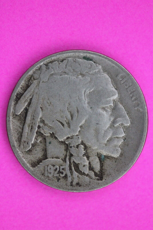 High Grade 1925 S Buffalo Indian Nickel Exact Coin Pictured Free Shipping 0055