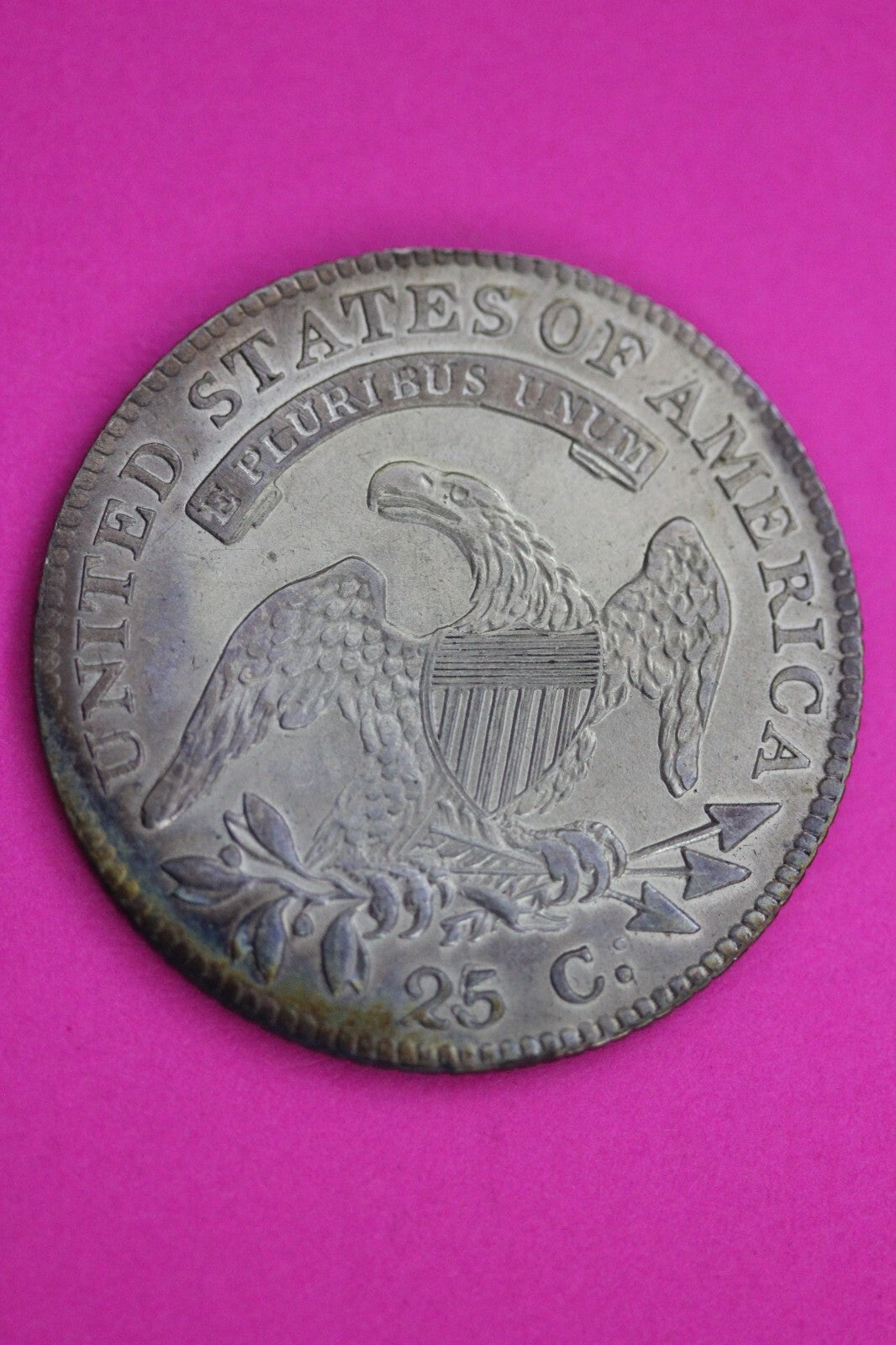 High Grade 1819 Bust Capped Quarter Liberty Silver Key Date Coin Authentic 1005