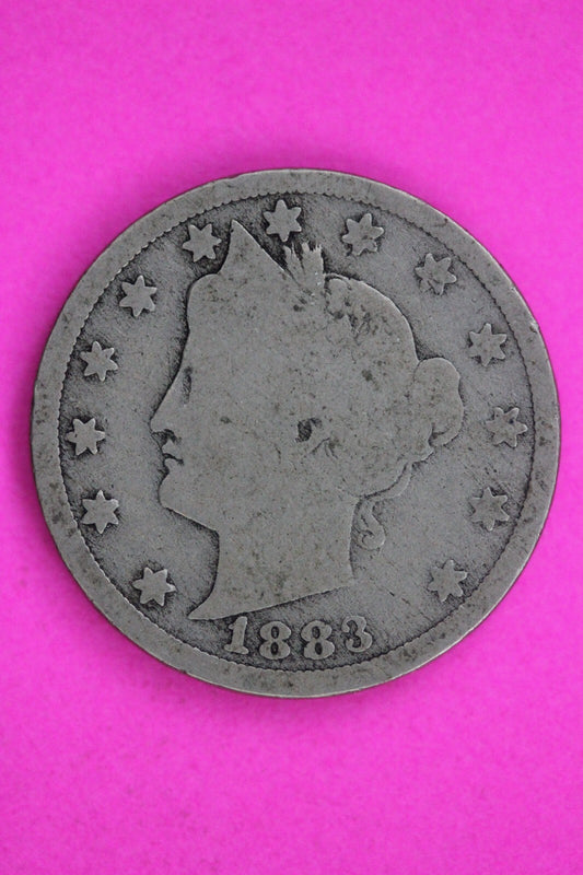1883 No Cents V Liberty Nickel Guaranteed Authentic & Genuine Coin Free 1529