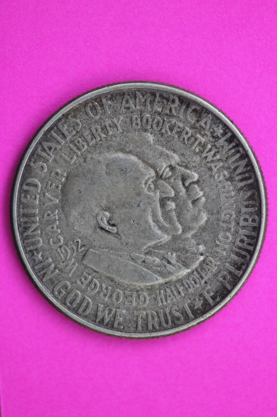 1952 Booker T Washington George Carver Commemorative Silver Half Dollar 0796N