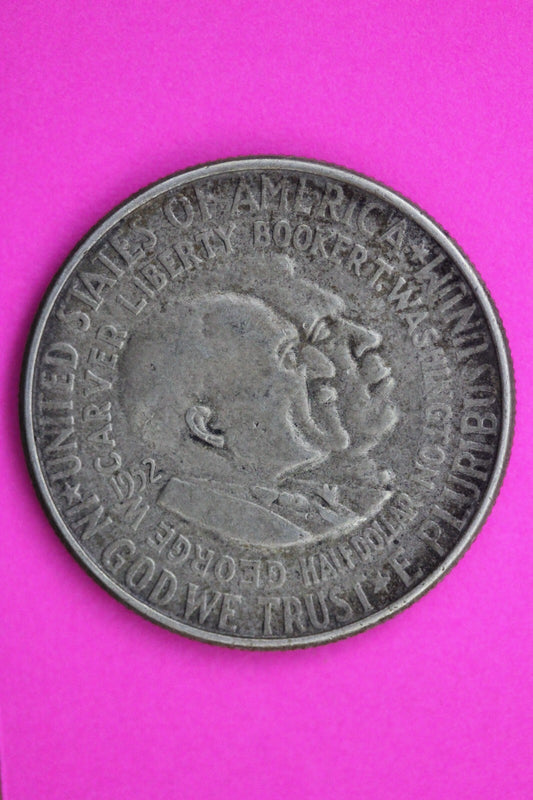 1952 Booker T Washington George Carver Commemorative Silver Half Dollar 0796N