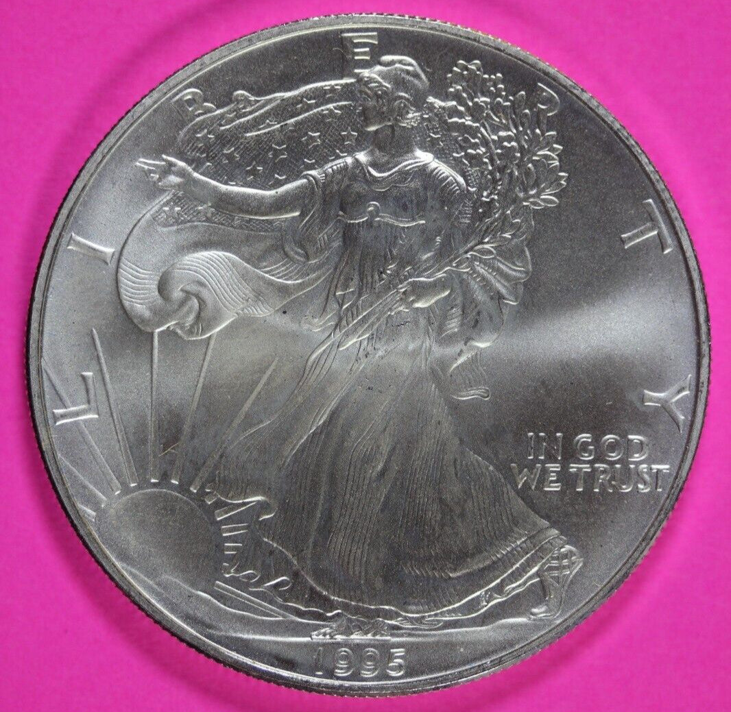 Key Date 1995 BU American Silver Eagle Key Date 1 Ounce .999 Exact Coin Shown 51