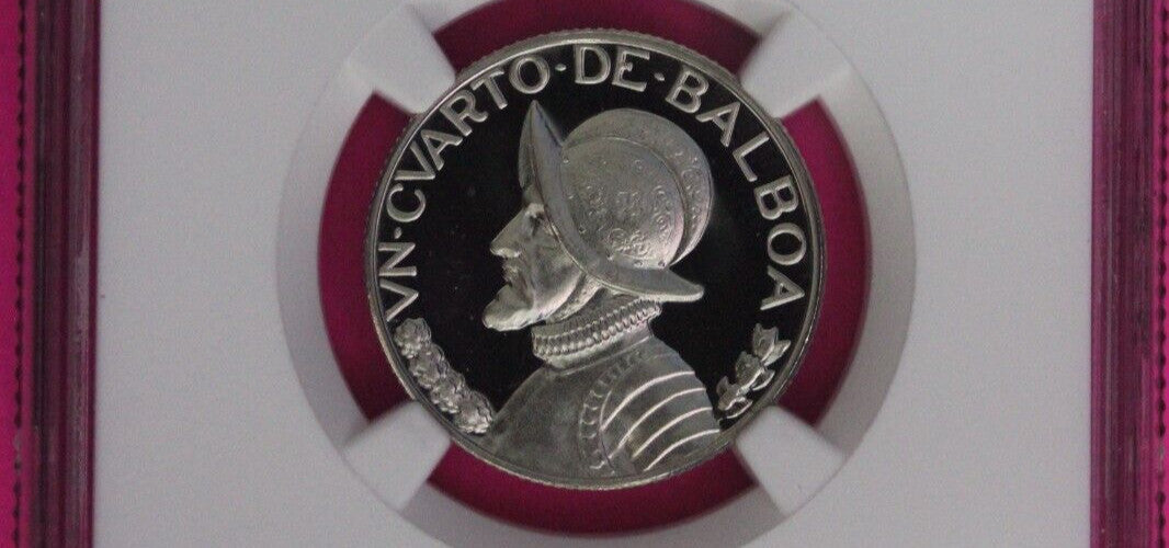 1974 Panama PF 68 Ultra Cameo Proof 1/4 Balboa NGC Graded Certified Slab 1027