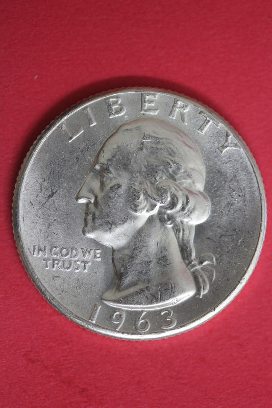 1963 Uncirculated Type B Reverse George Washington Quarter Exact Coin OCE 101