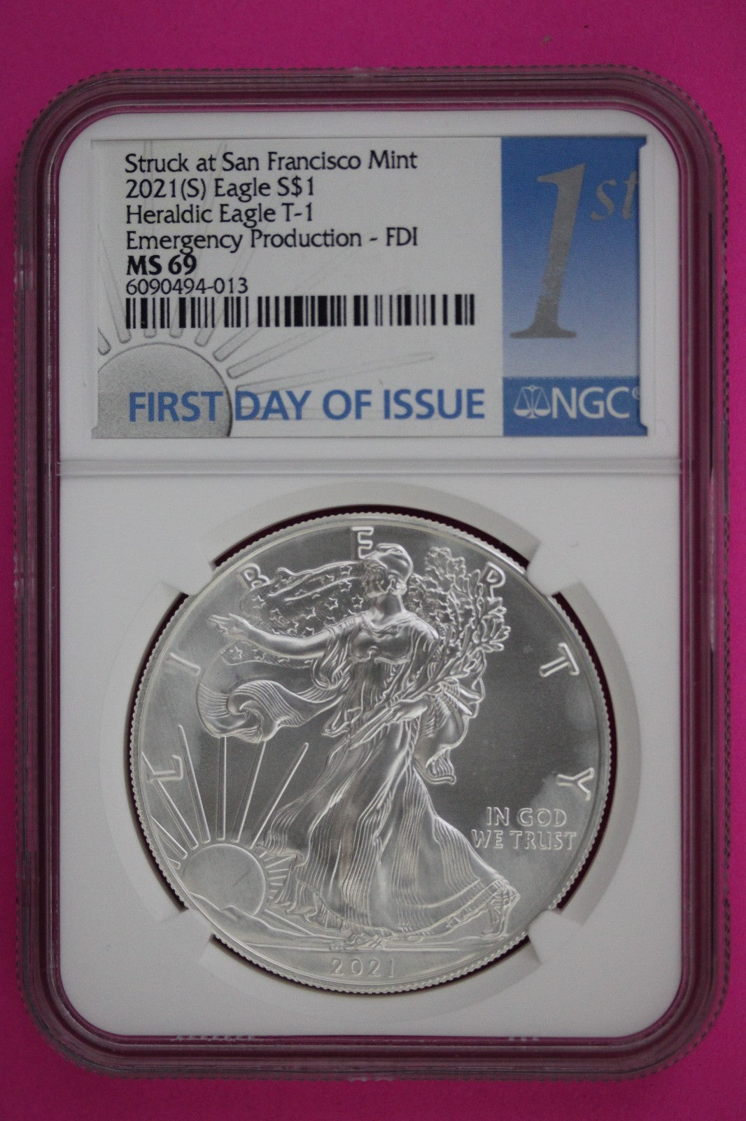 2012 S MS 69 Silver American Eagle MILKSPOTS NGC Emergency Production Slab 22