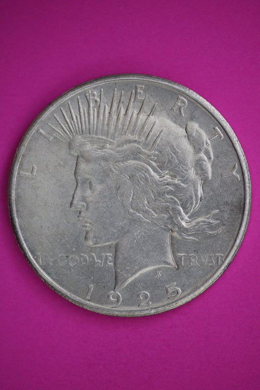 1925 S Peace Lady Liberty Semi Key Date Silver Dollar Guaranteed Authentic 2715