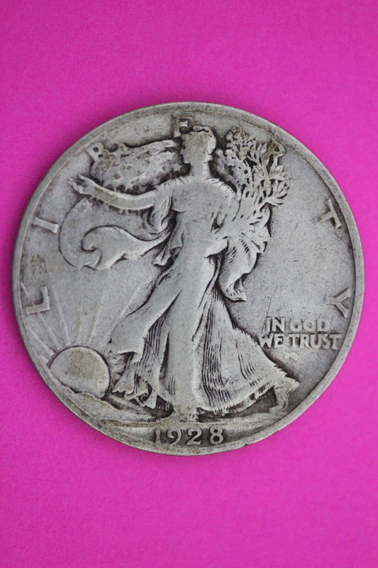 1928 S Walking Liberty Half Dollar Scarce Semi Key Date Silver Walker Coin 0013