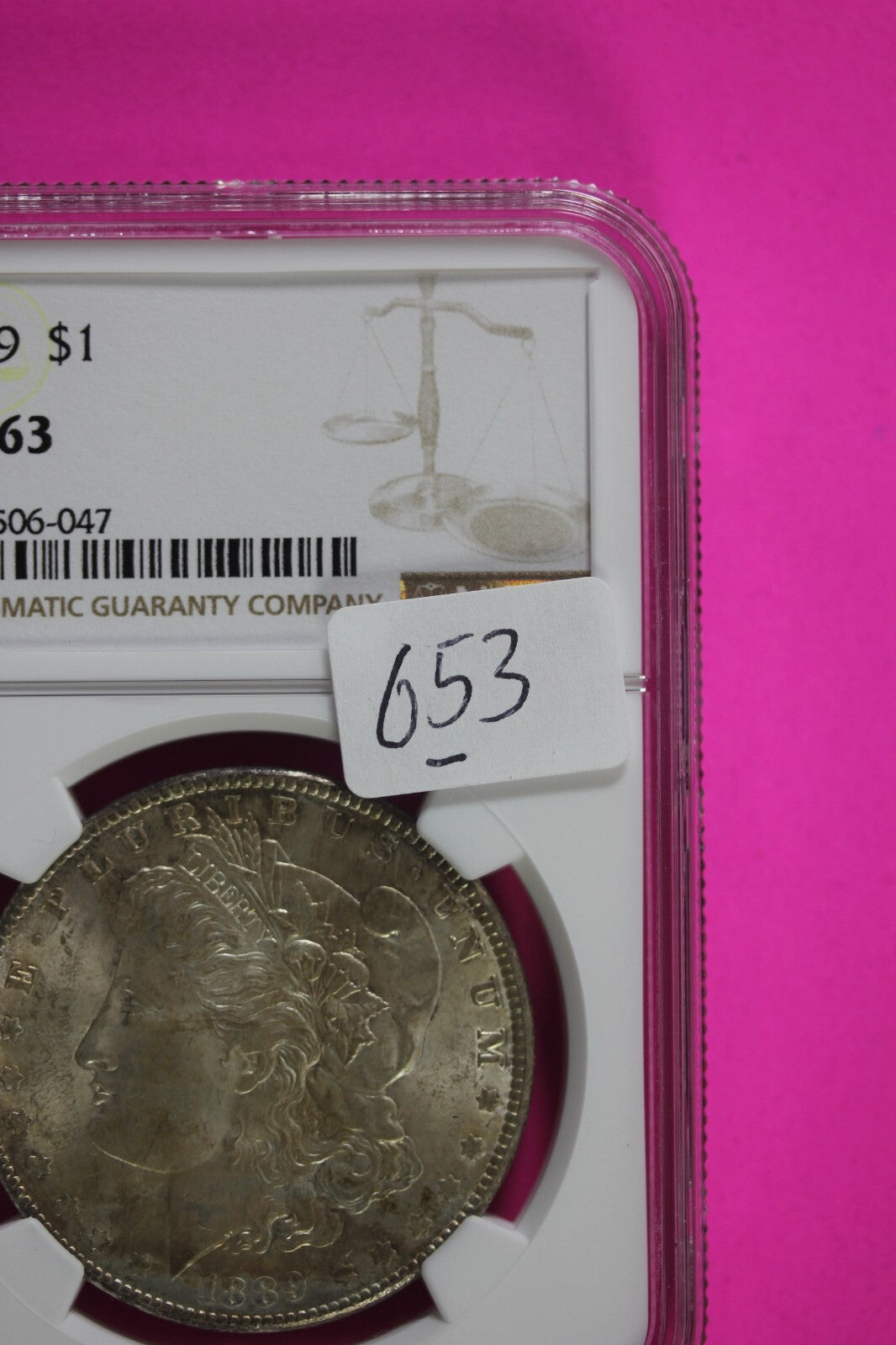 1889 P MS 63 Liberty Morgan Silver Dollar NGC Certified Graded Authentic 653