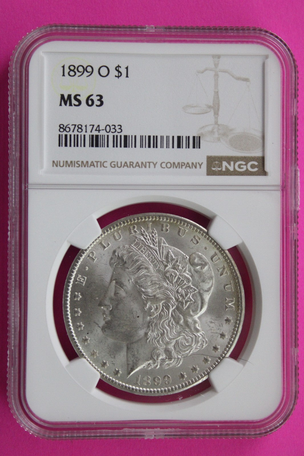 1899 O MS 63 Liberty Morgan Silver Dollar NGC Certified Graded Authentic 839