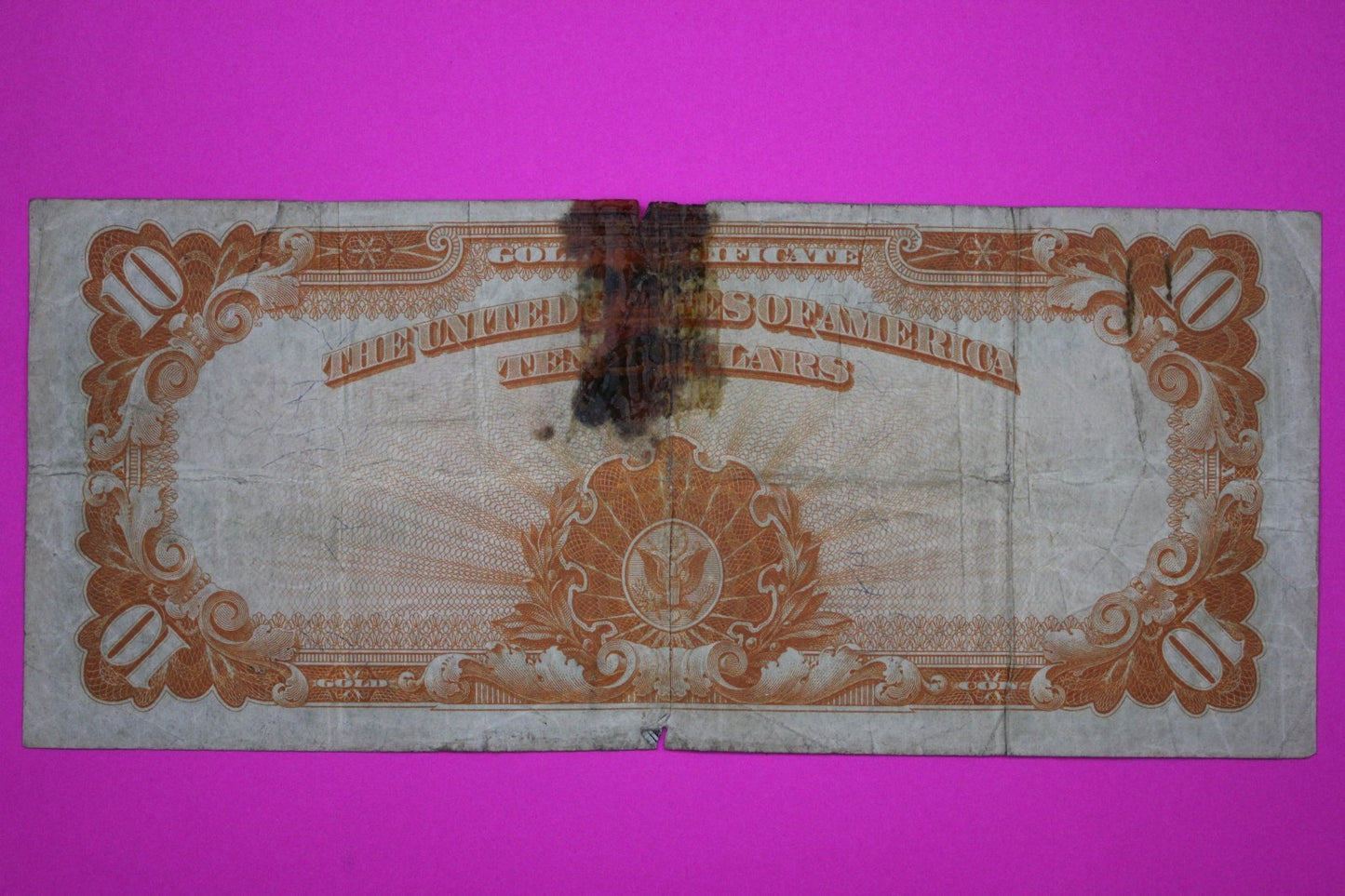 1922 $10 Ten Dollars Gold Certificate FR 1173 Guaranteed Authentic & Genuine 47