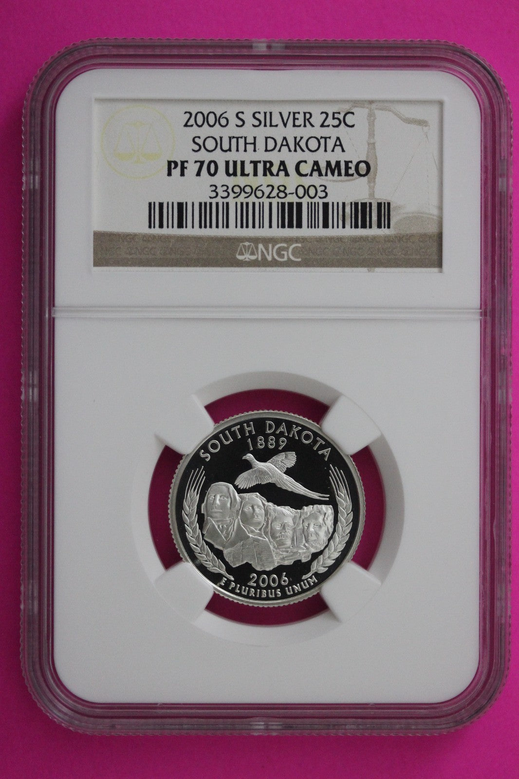 2006 S PF 70 South Dakota Silver State Quarter NGC Certified Authentic Slab 382