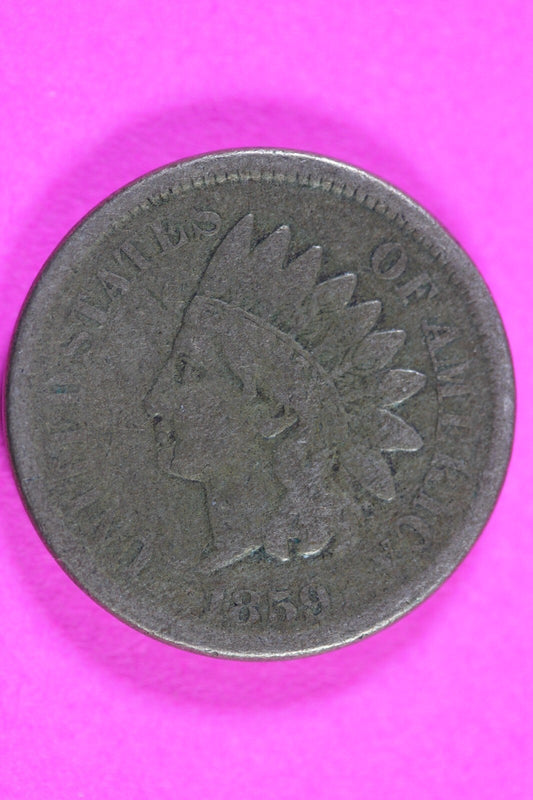 1859 Copper Nickel Indian Head Cent Penny Rare Type Coin Exact Coin Pictured 278