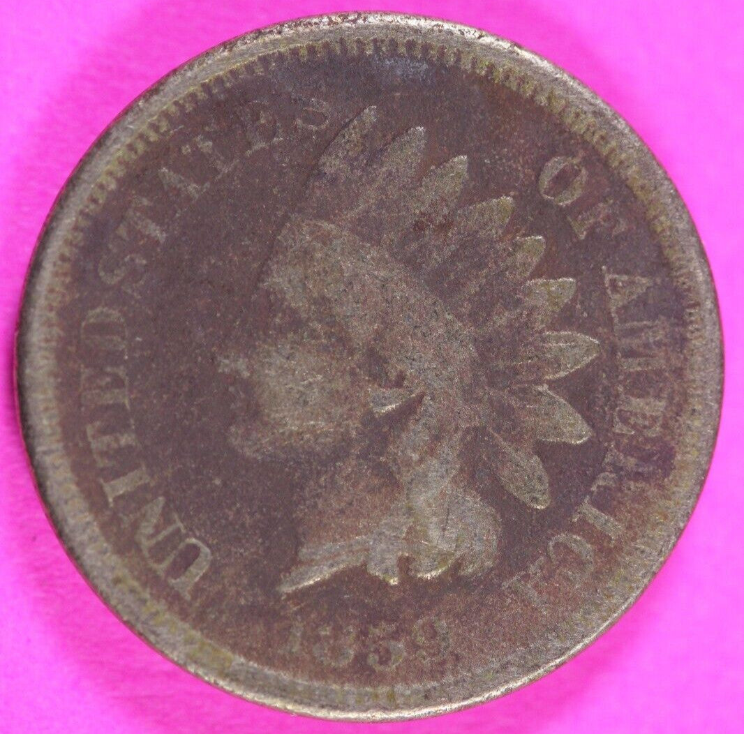 1859 Copper Nickel Indian Head Cent Penny Rare Type Coin Exact Coin Pictured 247