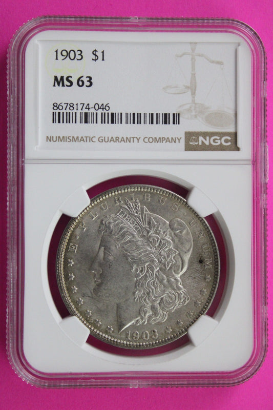 1903 P MS 63 Liberty Morgan Silver Dollar NGC Certified Graded Authentic 861